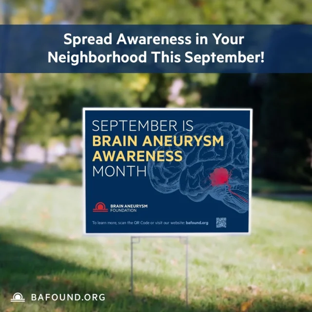Help Raise Awareness This September! Donate $50+ via the link in our bio by July 18, 2025, and receive a free Awareness Lawn Sign to display in your yard. Join us this Brain Aneurysm Awareness Month to educate, advocate, and honor those affected. Click the link in bio.