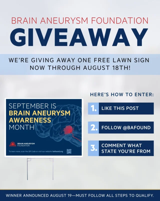 We’re giving away one free awareness lawn sign! To enter, follow the instructions below by August 18th :

1. Like this post
2. Follow @bafound
3. Comment what state you’re from

One winner will be selected at random from those who follow all instructions and announced on August 19.