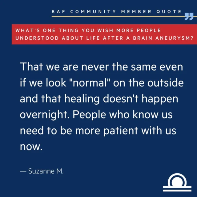 Healing from a brain aneurysm isn’t instant, and life isn’t the same as before. Even if it looks normal on the outside, patience and support from loved ones matter now more than ever.