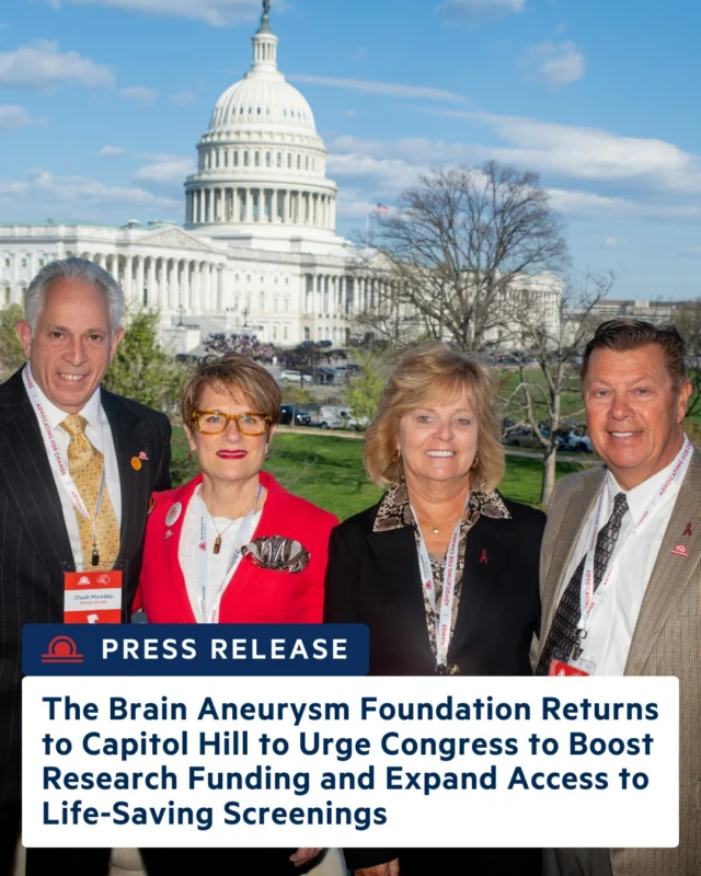 "Early detection shouldn't depend on tragedy, luck, or whether a family can afford a scan." The Brain Aneurysm Foundation is bringing advocates to Washington on March 18 to fight for research funding and insurance coverage that could save lives. Read the full press release from the link in our bio. 
#BrainAneurysm #ElliesLaw #AdvocacyDay