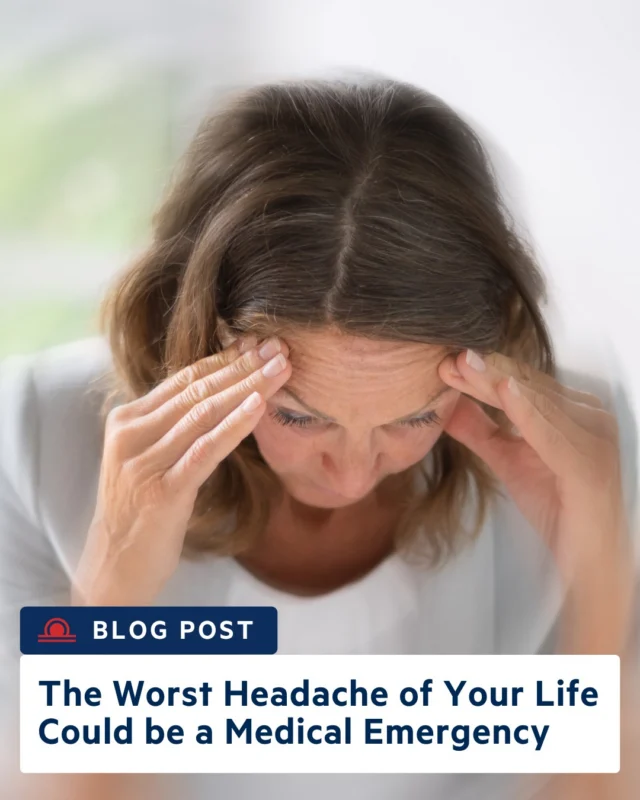 Could the worst headache of your life be a medical emergency? It could be a ruptured brain aneurysm. Learn the signs — don't ignore it. Click the link in bio to read our newest blog.