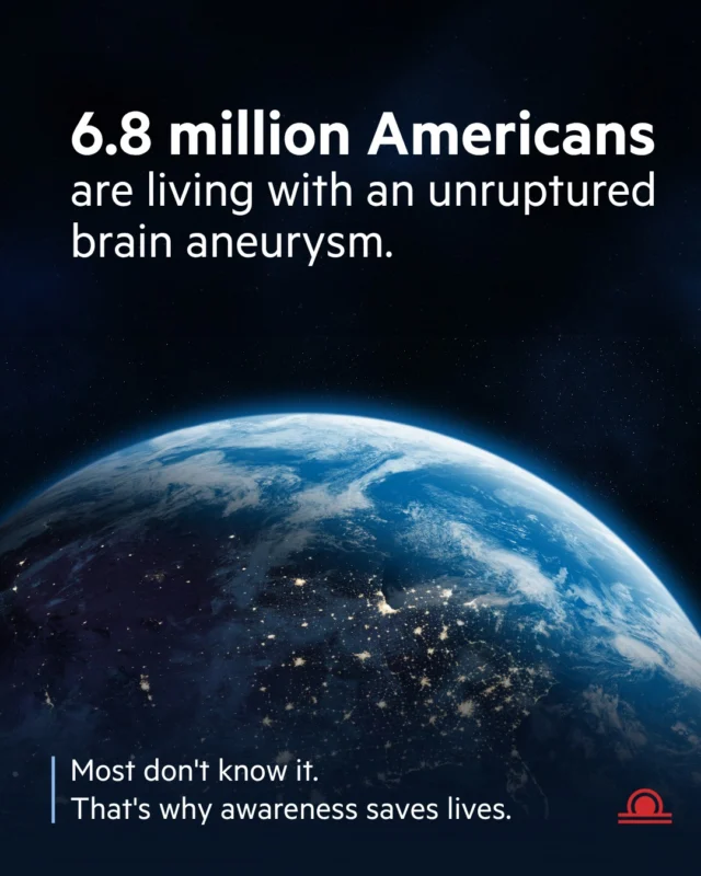 6 million Americans are living with an unruptured brain aneurysm. Most have no idea.
That's not a statistic to scroll past. Awareness saves lives.