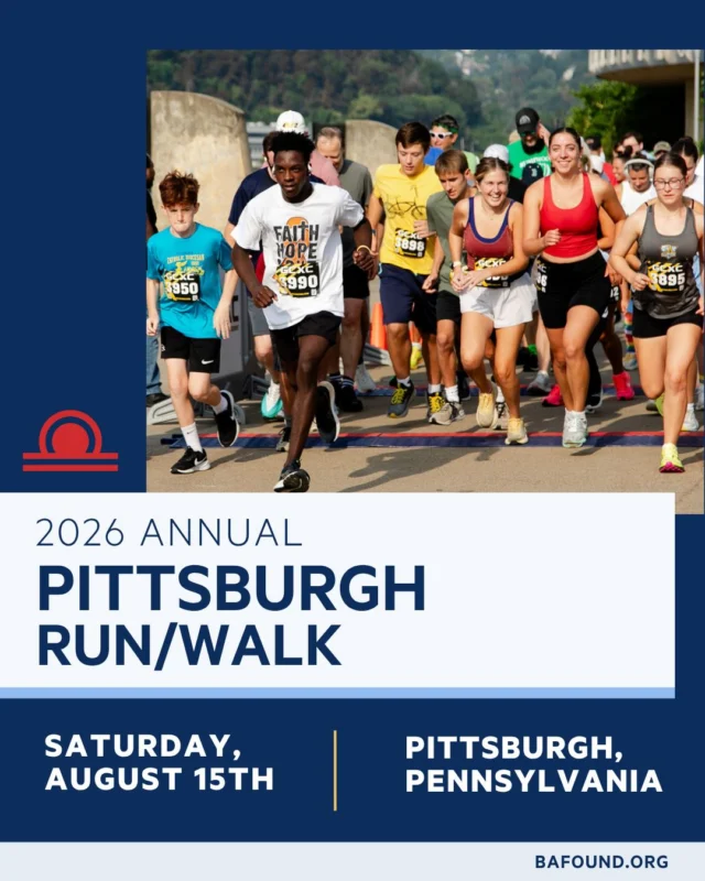 Rise and shine, Pittsburgh! Meet us at North Shore Riverfront Park on August 15th for the Annual Pittsburgh Run/Walk. A great morning to get moving, honor survivors, and make a real difference in the fight against brain aneurysms.
http://give.bafound.org/2026Pittsburgh