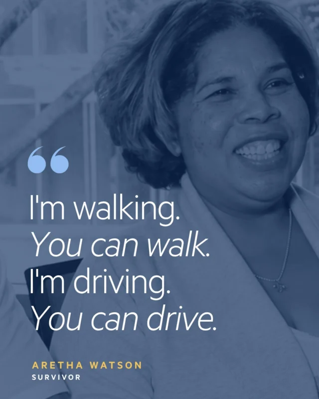 In August 2022, Aretha Watson's brain aneurysm ruptured. She couldn't have imagined what came next. Today she volunteers at the facility where she recovered — offering the simplest, most powerful message to other patients: "I'm walking. You can walk. I'm driving. You can drive."

Recovery is possible. Support resources: bafound.org/treatment-recovery/