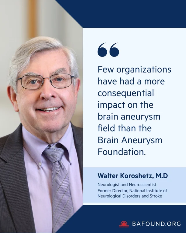 This September, the Brain Aneurysm Foundation is leading national efforts to advance brain aneurysm research, education, advocacy and community support.

We’re proud to award a record $650,000 to 18 research projects focused on improving the detection, diagnosis and treatment of brain aneurysms.

From our 20th Annual Research Grant Symposium to community events, education initiatives and advocacy efforts, we’re driving progress throughout Brain Aneurysm Awareness Month.

Read the full announcement and explore what’s happening this September, link in bio.