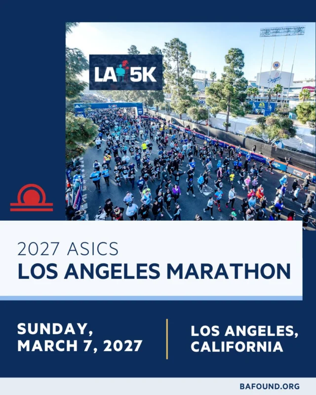 Run LA with #TeamBAF!
Join us for the 2027 LA Marathon on March 7, 2027. Take on the iconic “Stadium to the Stars” 26.2-mile course from Dodger Stadium to Century City while supporting a world without brain aneurysm ruptures.
Only 8 TeamBAF spots available.
Learn more and register: https://haku.ly/4e2e58fc86